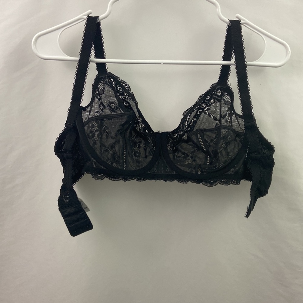 Vanity Fait Black Lace Size 34DD Bra - Picture 6 of 8